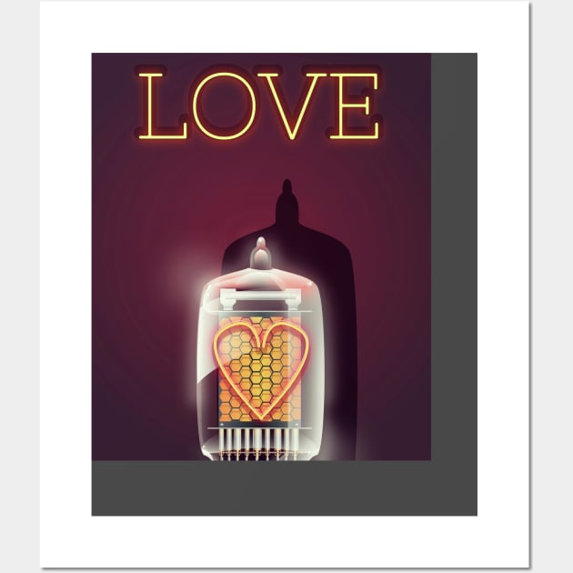 Love is a Nixie Tube Wall Art by nickemporium1